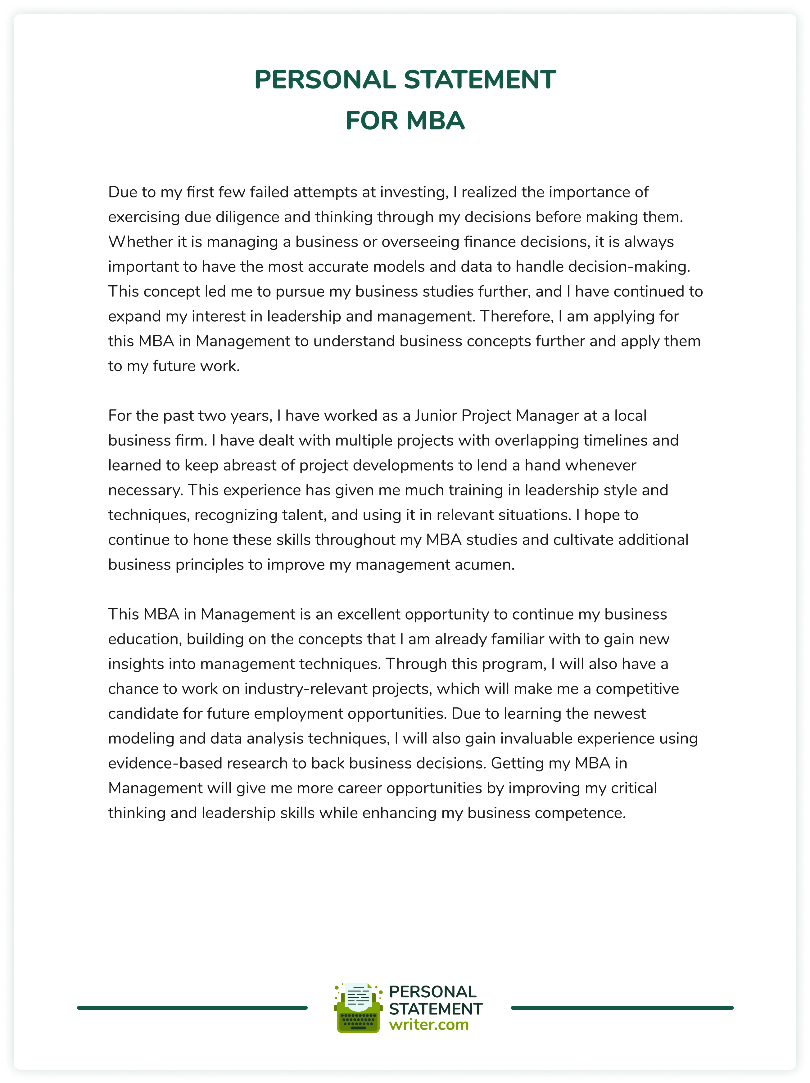 psychology personal statement template